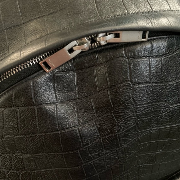 CITY BACKPACK IN CROCODILE-EMBOSSED LEATHER black - Picture 2 of 12